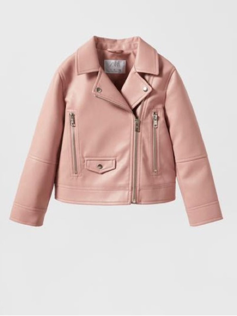 Kids Zara Faux Leather Biker Jacket (Size 8 Years Old)